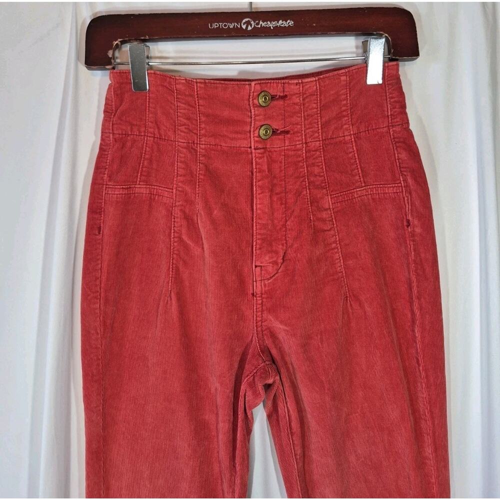 Free People We The Free Jayde *In Rust* Corduroy Flare Cotton Stretch Pants 26 - Picture 3 of 9